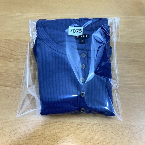 Torrid Knit Top Women's Size 4 Blue Solid Print Short Sleeve Round Neck Blouse - Picture 9 of 9